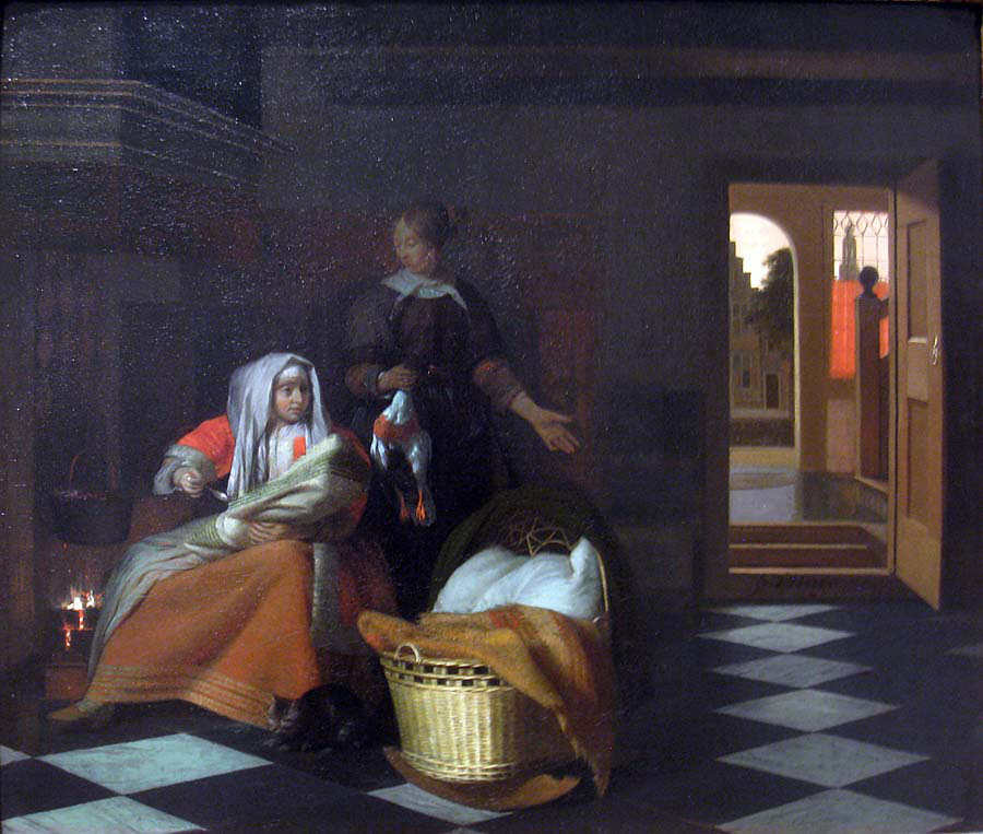 Woman with a Child and a Maid in an Interior
